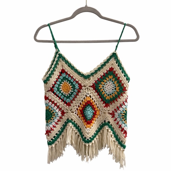 NWT ELAN Crochet Fringe Tank Top Size Small - Picture 3 of 10